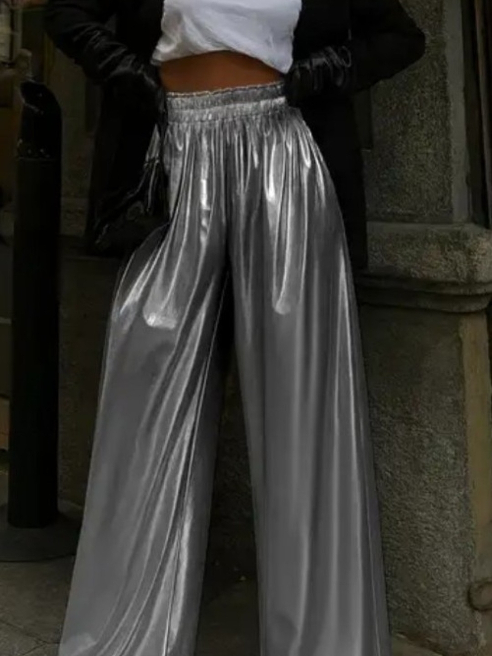 A NEW DAY Shiny Satin Pants Wide Leg Pants XL-XXL